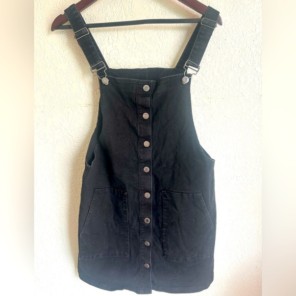 SO Juniors Black Denim Coverall Jumper Dress – Size Large - Picture 3 of 6